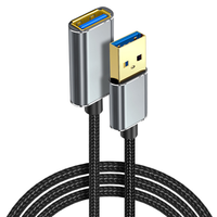 Câble d'extension en nylon tressé plaqué or USB3.0 5Gbps Super Fast Data Transfer USB A Male to Male/Female/USB C/Micro-B OTG Cord