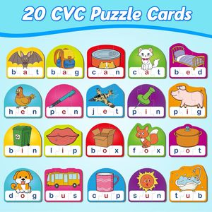 CVC Phonics trò chơi câu đố thẻ trẻ em Bảng chữ cái thư từ Câu Đố pha lê lời nói trị liệu đồ chơi trẻ em học chính tả trò chơi - Product Image 4