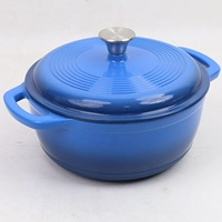 Casserole en fonte émaillée de 26 cm de haute qualité, antiadhésive, écologique, compatible gaz et induction, avec couvercle, vente en gros