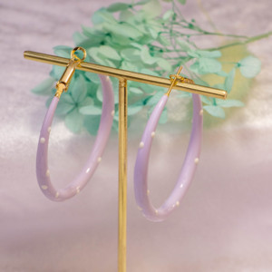 Pendientes de Aro Clásicos de Verano para Mujer, Plateados, con Resina, Diseño de Gota de Aceite, Geométricos, para Fiestas - Product Image 5