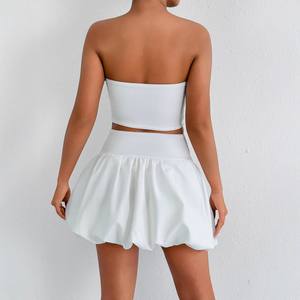 Spring Hot-Selling New Arrival Hollow-out Sexy Fashion Cold-Shoulder Sleeveless Slim Fit Tube Top <b>Skirt</b> - Product Image 3
