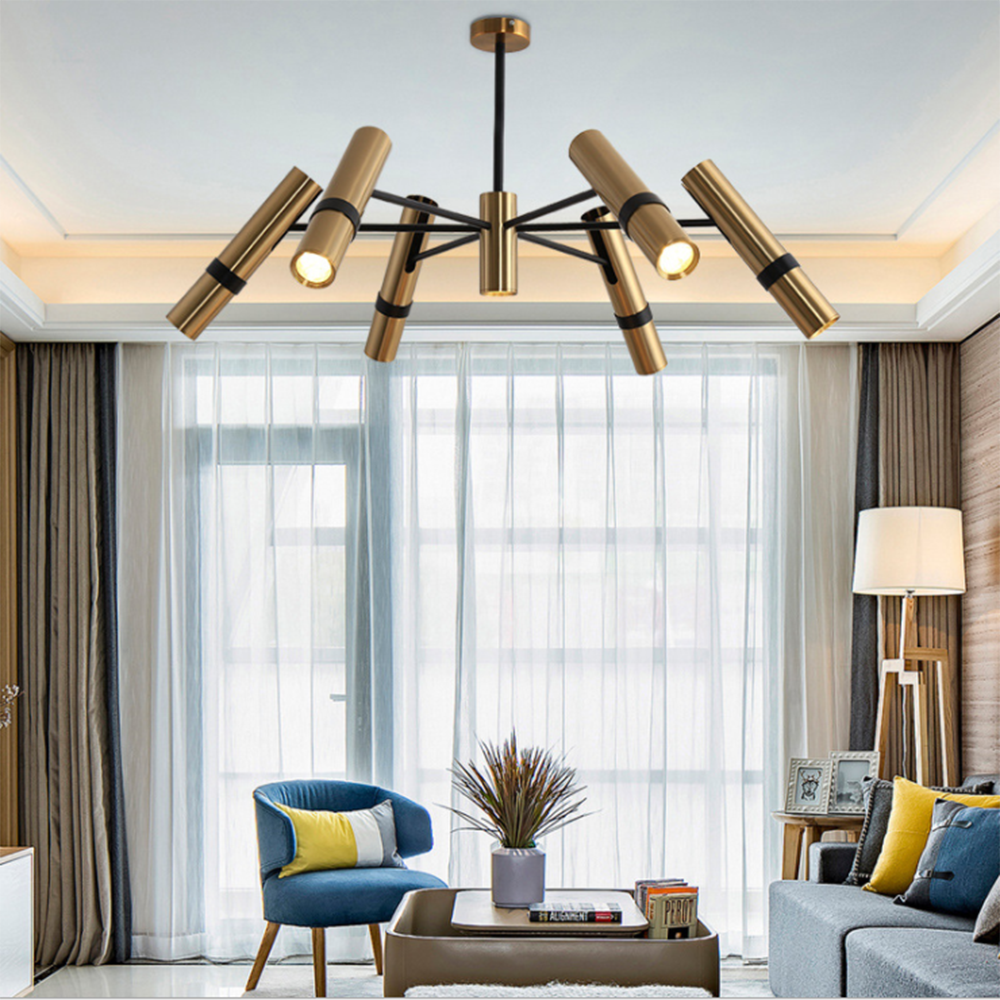 Wholesale Nordic Style Indoor Gold Counter Gold Lustre Spot Light Chandelier Pendant Lamp For Living Room  Hotel Bar
