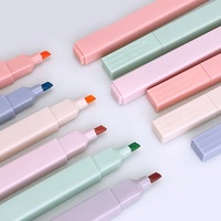 6 stylos surligneurs de couleur pastel pour l'école et le bureau, surligneurs abordables, stylo marqueur rectangulaire, vente en gros