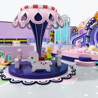 Aire de jeux intérieure avec bac à sable, trampoline, piscine à balles et toboggan - pour les jeux de rôle, le divertissement et les centres d'amusement