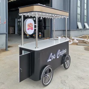 Carrito de helados, carrito móvil, máquina de helados, carrito de empuje de helados