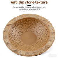 Bassin de bain rond pour tortue, bol d'eau pour reptile semi-aquatique, décoration d'aquarium en plastique pour tortue semi-aquatique