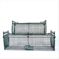 Grande cage pliable rectangulaire pour animaux, en acier inoxydable, pour la capture d'animaux vivants en extérieur