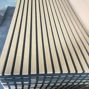 Pannello Acustico Scanalato <span class=keywords><strong>in</strong></span> MDF, Pannelli Fonoassorbenti <span class=keywords><strong>in</strong></span> Legno, Akupanels con Feltro Nero <span class=keywords><strong>in</strong></span> PET, Pannelli Acustici - Product Image 1