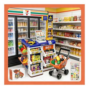 Mini Supermercado de Juguete, Tienda de Comestibles, Caja Registradora, Escáner, Carrito de Compras, Juego de Imitación de Mercado, Juguetes Educativos para Niños - Product Image 2