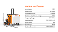 Machine de décapage de rouille au laser pulsé JPT 500W, nettoyeur laser portable à main pour la suppression de la peinture, de l'oxyde, de l'huile et des contaminations de surface