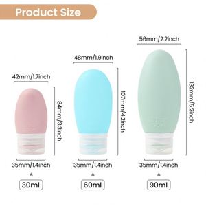 Custom 2 oz 30ml 90/60 ML Leak Proof Portable Travel Size Squeeze Empty Shampoo Bottles Silicone Lotion Travel Toiletries Bottle - Product Image 2