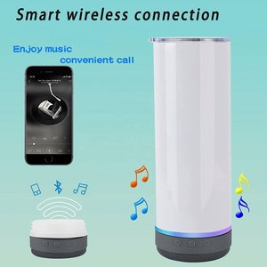 Fábrica al por mayor de acero inoxidable recto vaso 20 Oz flaco sublimación vasos con Bluetooth altavoz reproducir música taza - Product Image 4
