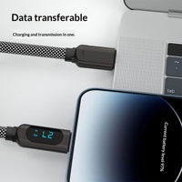 Câble de charge rapide USB-C vers USB-C tressé avec affichage numérique PD100W 5V 3A pour téléphones portables et ordinateurs portables