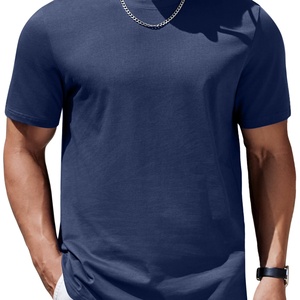 Camiseta Básica Premium para Hombre, de Manga Corta, Cuello Redondo, 100% Algodón, Tejido Grueso, Transpirable y de Secado Rápido - Product Image 3