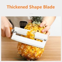 Multifunctionele roestvrijstalen suikerriet-ananas-spatel/snijder, handmatige metalen fruit- en groenteschiller met houten handvat