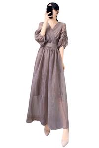 Ingrosso 2021 nuove donne estate puro colore semplice gonna <span class=keywords><strong>lunga</strong></span> sopra il <span class=keywords><strong>ginocchio</strong></span> abito lungo femminile gonna sottile e sottile - Product Image 5