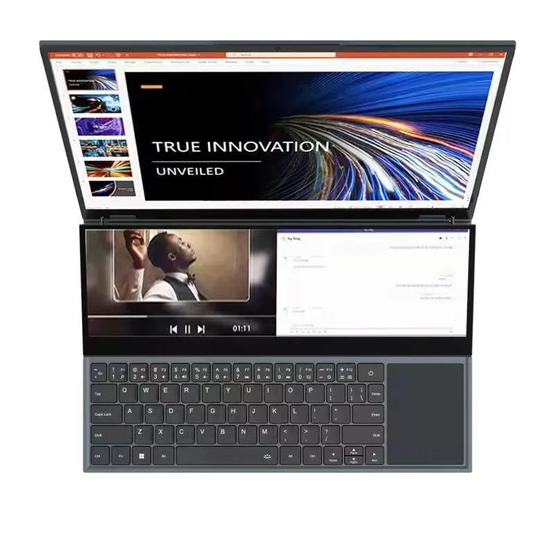 Laptop Laptop Premium layar sentuh, komputer Laptop notebook Gaming generasi ke-10 LCD CPU Core i7 layar sentuh 16 inci + 14 inci penawaran pabrik