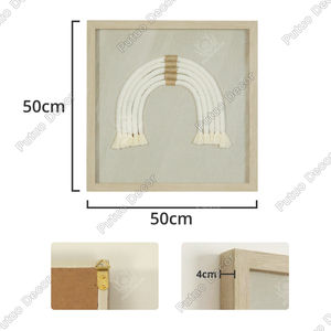 3D 직조 미니멀리스트 벽걸이 장식, 고투명 유리 커버 및 PS 프레임 포함 - Product Image 2