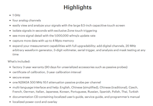 Osciloscopio Keysight Technologies DSOX3104T InfiniiVision Serie 3000T X de 1 GHz, 4 Instrumentos de Medición y Análisis Analógicos - Product Image 2