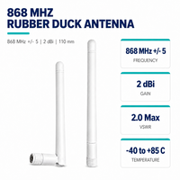 Antenne pliable en caoutchouc 868 MHz 2dBi TPE VSWR 2.0 SMALoRa pour systèmes de comptage intelligent et de surveillance à distance