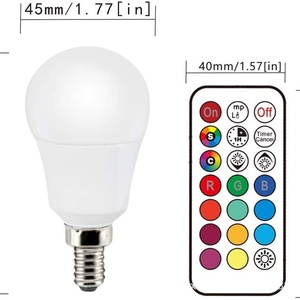 Bombilla LED G45 RGBW con Control Remoto 5W E26/E27 - Regulable 2700K-6000K 40000H <span class=keywords><strong>Vida</strong></span> Útil PCB <span class=keywords><strong>de</strong></span> Aluminio para Decoración <span class=keywords><strong>de</strong></span> Dormitorios y Hogar - Product Image 5