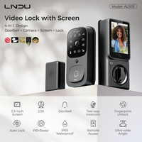 LNDU AL505 Interphone vidéo bidirectionnel Wi-Fi avec caméra 3K, détection de mouvement par radar PIR, serrure de porte intelligente rechargeable avec verrou de sécurité