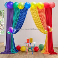 Rideaux de fond de scène roses extensibles dans quatre sens, sans plis, pour fêtes, 5*12FT, longs rideaux de fond de scène en polyester soyeux