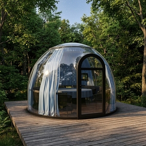 Domo Geodésico Transparente de PC Ecológico para Glamping, Tienda de Campaña con Techo Transparente, Impermeable, Casa Pequeña Preconstruida, Invernadero para Uso en Resorts - Product Image 1