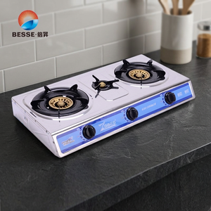 Table de cuisson à gaz 2+1 brûleurs en acier inoxydable, cuisinière à gaz manuelle pour la maison et les restaurants - Product Image 6