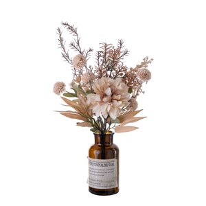 Bouquet de fleurs artificielles en feuilles de bambou et pivoines Yuyue, décoration de mariage et de maison CF01273 - Product Image 5