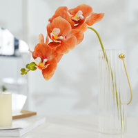 Orchidée artificielle de haute qualité à 5 boutons, toucher réaliste, fleurs pour la décoration de l'allée de mariage, banquet de luxe, événement et table à manger à domicile