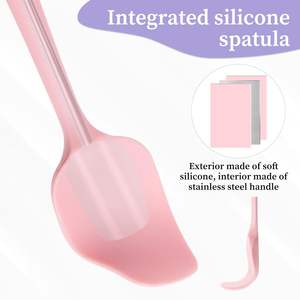Spatule en silicone de qualité alimentaire avec noyau en fer, résistante à la chaleur, petite, antiadhésive, courbée, écologique, 21*4.5cm - Product Image 3