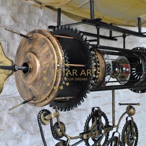 Aeronave Industrial Vintage, decoración colgante de techo de Metal, barco volador Retro Steampunk para bares - Product Image 5