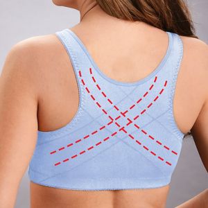 Soutien-gorge correcteur de posture sexy push-up grande taille pour femme, avec crochets avant, bonnet 3/4, sans armatures, fermeture frontale, type bralette - Product Image 3
