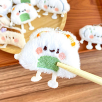 Porte-clés en peluche Kawaii en forme de dumpling et de sushi, mignon et doux, breloque de sac, pendentif de dessin animé, mini jouet en peluche, cadeau souvenir, logo personnalisé