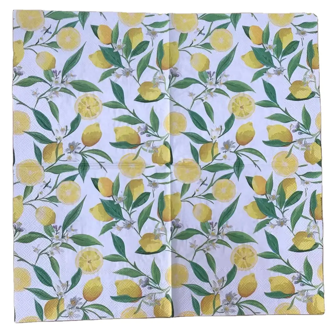 Wholesale colorful custom printed paper napkin table tissue dinner paper 33x33cm 3ply or 2ply napkins