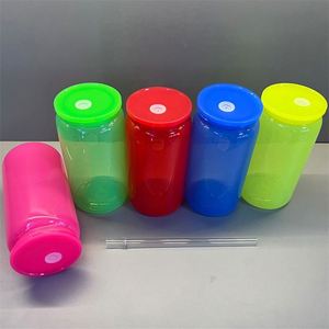 Nouvelles couleurs automne hiver nouvelles couleurs noël Halloween blanc 16Oz bière canette en plastique pour UV DTF enveloppes - Product Image 4