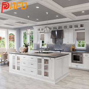 Mobile da <span class=keywords><strong>Cucina</strong></span> RTA Refor in PVC Bianco Stile Shaker Americano con <span class=keywords><strong>Isola</strong></span> - Product Image 1