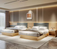 Ensemble de chambre d'hôtel modulaire au design contemporain, finition mélamine, lit California King, socle de qualité E1 - Usage commercial