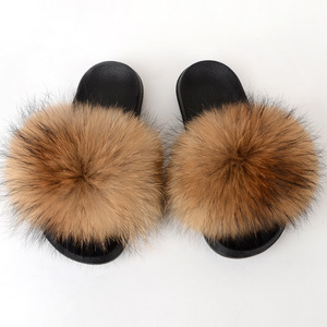 Pantoufles de renard véritable, livraison gratuite, mules en <span class=keywords><strong>fourrure</strong></span> véritable, sandales pour femmes, claquettes - Product Image 6