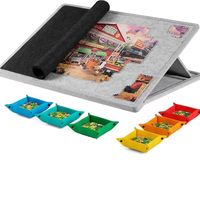 Table de puzzle portable en vente chaude, plateau en feutre inclinable, tapis de sol pour enfants pour 1000 à 2000 pièces avec surface en feutre antidérapante