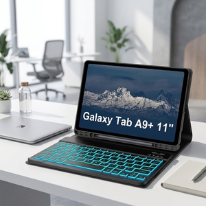Funda con teclado inalámbrico retroiluminado magnético de 7 colores, cubierta de teclado desmontable, funda protectora delgada tipo folio para tableta de 11 pulgadas - Product Image 5