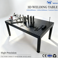 Table de soudage 3D en acier 1000x800x200mm, robuste, haute capacité de charge, de précision, de qualité industrielle pour l'entretien en atelier