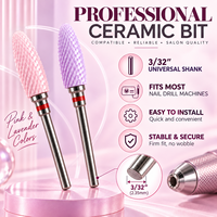 Fraise à ongles professionnelle en céramique YAQIN 3/32 pouces pour le retrait du gel et de l'acrylique, grain personnalisé, couleur, logo, fabricant OEM ODM