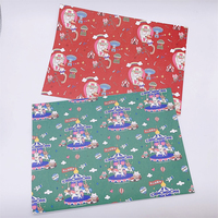 En Stock, vente en gros, papier d'emballage de noël imprimé d'animaux mignons 50x70cm 80g papier Kraft cadeau d'anniversaire