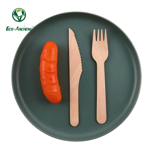 Cina Factory <span class=keywords><strong>Outlet</strong></span> 300 pezzi di legno posate monouso legno di betulla posate cucchiaio coltello e forchetta - Product Image 1