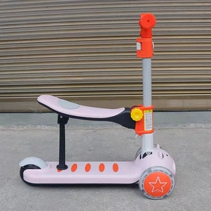 Nouveau Dessin Animé des Filles 3 Dans 1 Tour Sur 3 Roues Réglable Pliable Enfants Enfants Garçons Fille Enfants Scooter Avec Led Lumière - Product Image 4