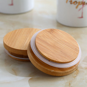 Pot de rangement en céramique flamant rose Creative Line bouteille de stockage d'aliments pour animaux avec couvercle en bois boîte à thé scellée de cuisine - Product Image 3