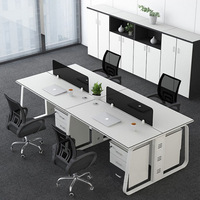 Bureaux en métal Bureaux d'ordinateur Noyer Ouvert Modulaire 4 6 8 Personnes Poste de Travail Design Travail Bureau Table avec Pied pour Personnel