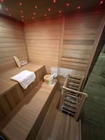 Sala de Sauna de vapor moderna para exteriores HELIUS, Material de madera maciza para 4 personas, adecuada para SALA DE Sauna de jardín y Villa